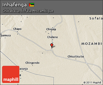 Shaded Relief 3D Map of Inhafenga