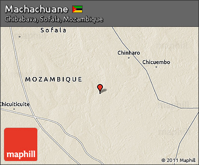 Shaded Relief 3D Map of Machachuane