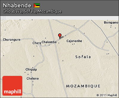 Shaded Relief 3D Map of Nhabende