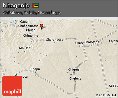 Shaded Relief 3D Map of Nhaganjo