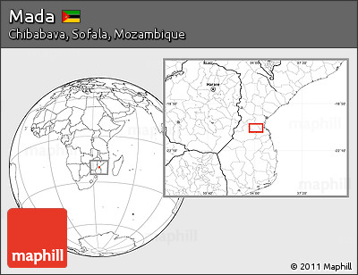Blank Location Map of Mada