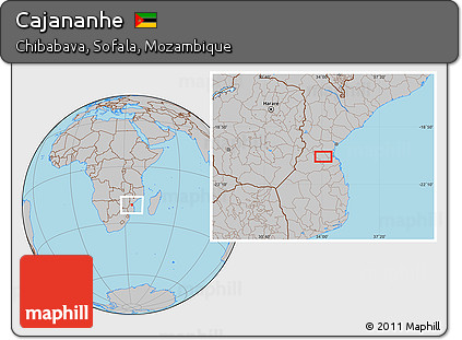 Gray Location Map of Cajananhe