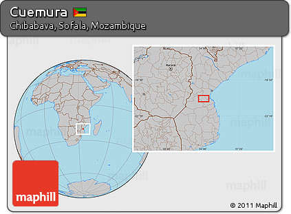 Gray Location Map of Cuemura