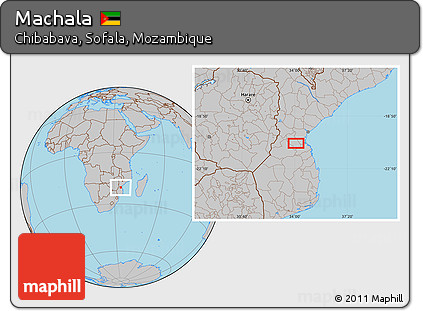 Gray Location Map of Machala