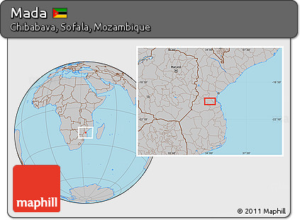 Gray Location Map of Mada