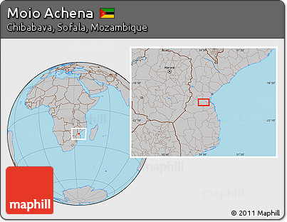 Gray Location Map of Moio Achena