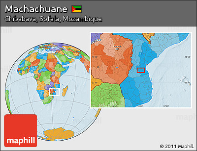 Political Location Map of Machachuane