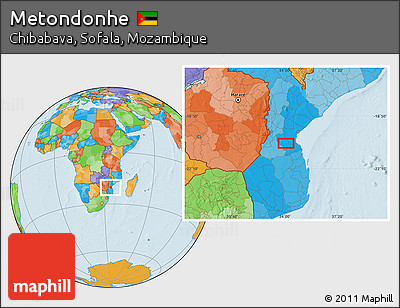 Political Location Map of Metondonhe