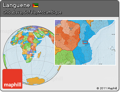 Political Location Map of Languene