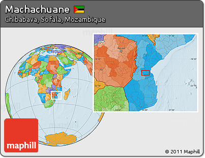 Political Location Map of Machachuane