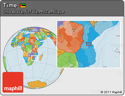 Political Location Map of Time