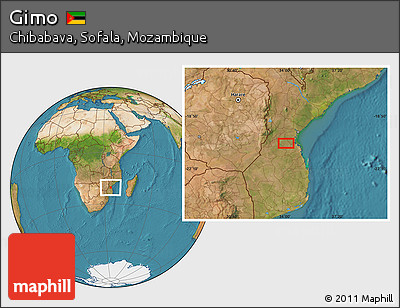 Satellite Location Map of Gimo