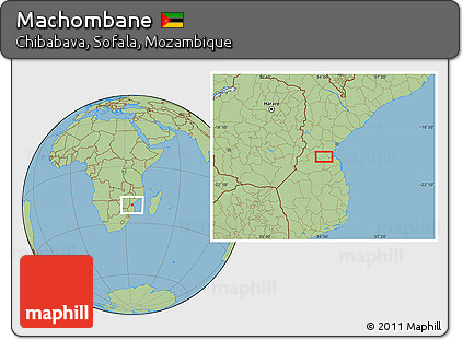 Savanna Style Location Map of Machombane