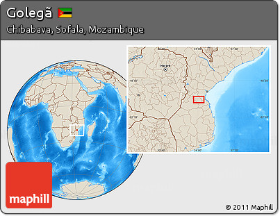Shaded Relief Location Map of Golegã