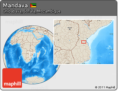 Shaded Relief Location Map of Mandava