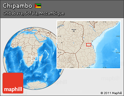 Shaded Relief Location Map of Chipambo