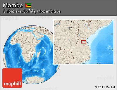 Shaded Relief Location Map of Mambe