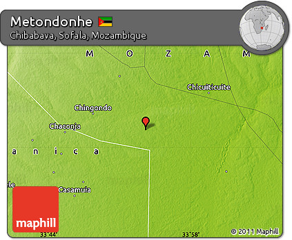 Physical Map of Metondonhe
