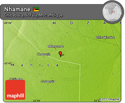 Physical Map of Nhamane