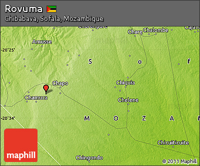 Physical Map of Rovuma