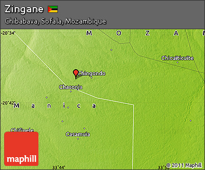 Physical Map of Zingane