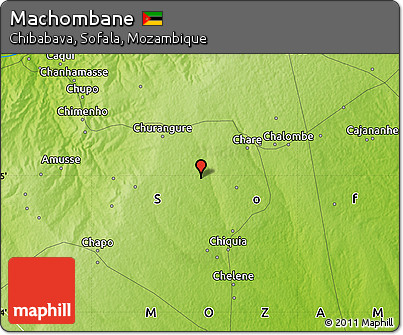 Physical Map of Machombane