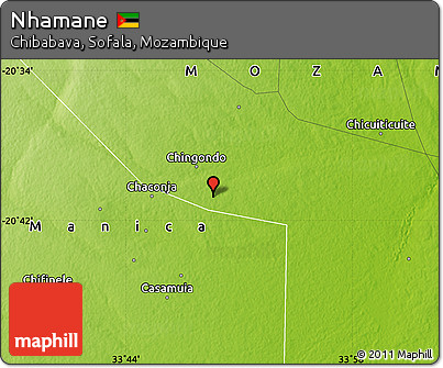 Physical Map of Nhamane