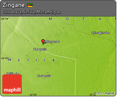 Physical Map of Zingane