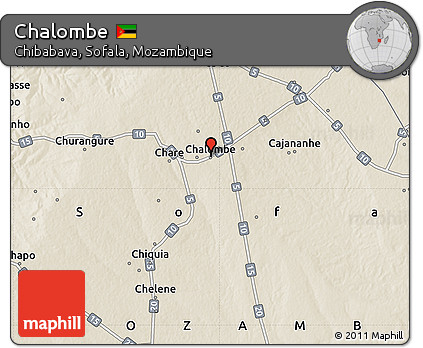 Shaded Relief Map of Chalombe