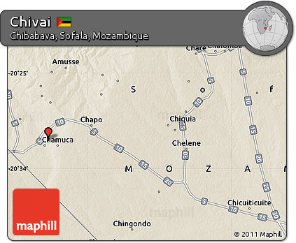 Shaded Relief Map of Chivai