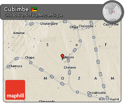 Shaded Relief Map of Cubimbe
