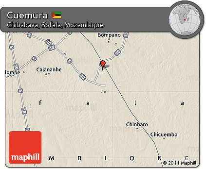 Shaded Relief Map of Cuemura