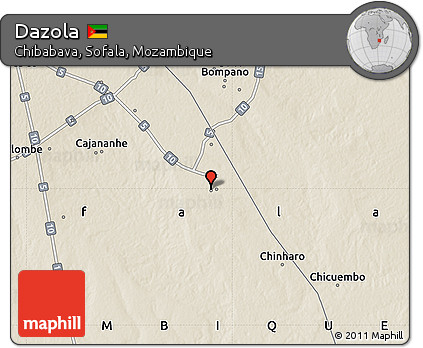 Shaded Relief Map of Dazola