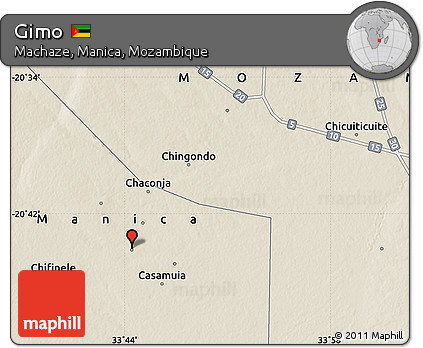Shaded Relief Map of Gimo