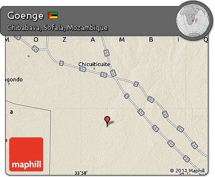 Shaded Relief Map of Goenge