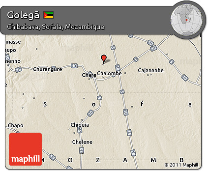 Shaded Relief Map of Golegã