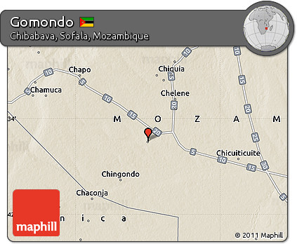 Shaded Relief Map of Gomondo
