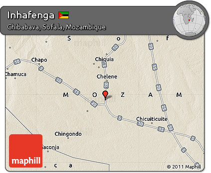 Shaded Relief Map of Inhafenga