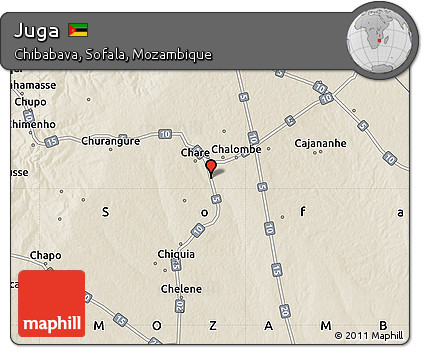 Shaded Relief Map of Juga