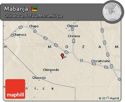 Shaded Relief Map of Mabanja
