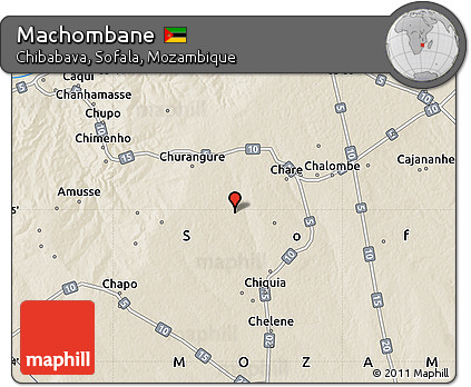 Shaded Relief Map of Machombane