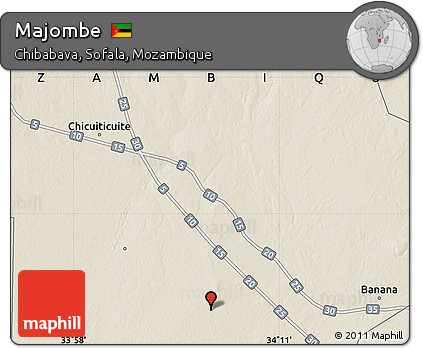 Shaded Relief Map of Majombe