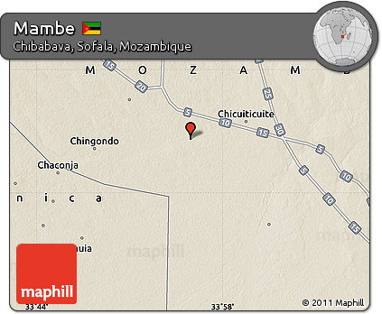 Shaded Relief Map of Mambe