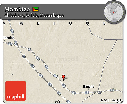 Shaded Relief Map of Mambizo