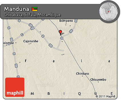 Shaded Relief Map of Manduna