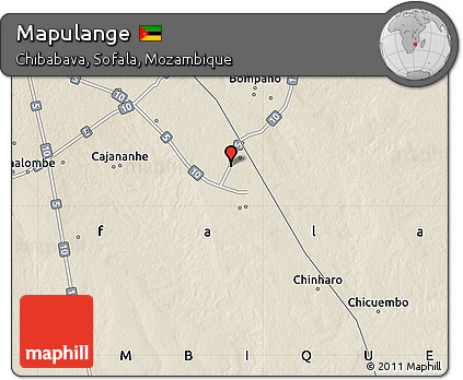 Shaded Relief Map of Mapulange