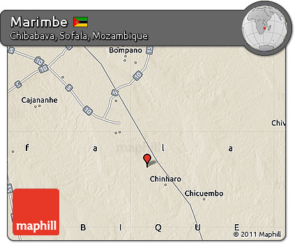 Shaded Relief Map of Marimbe