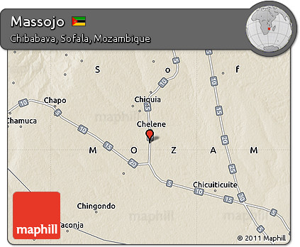 Shaded Relief Map of Massojo