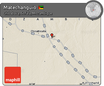 Shaded Relief Map of Matechanguio