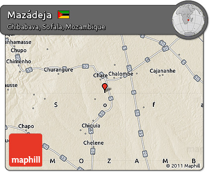 Shaded Relief Map of Mazádeja